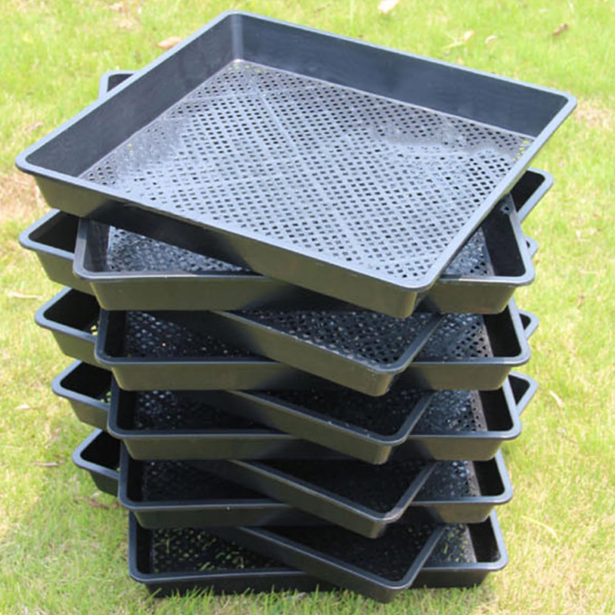 Angoily Bandeja de Germinación Material PP Ligero y Fácil de Usar para Plantas Suculentas y Tomates Paquete de 5 Piezas Adecuado para Plantación en Balcón y Cultivo en Interiores