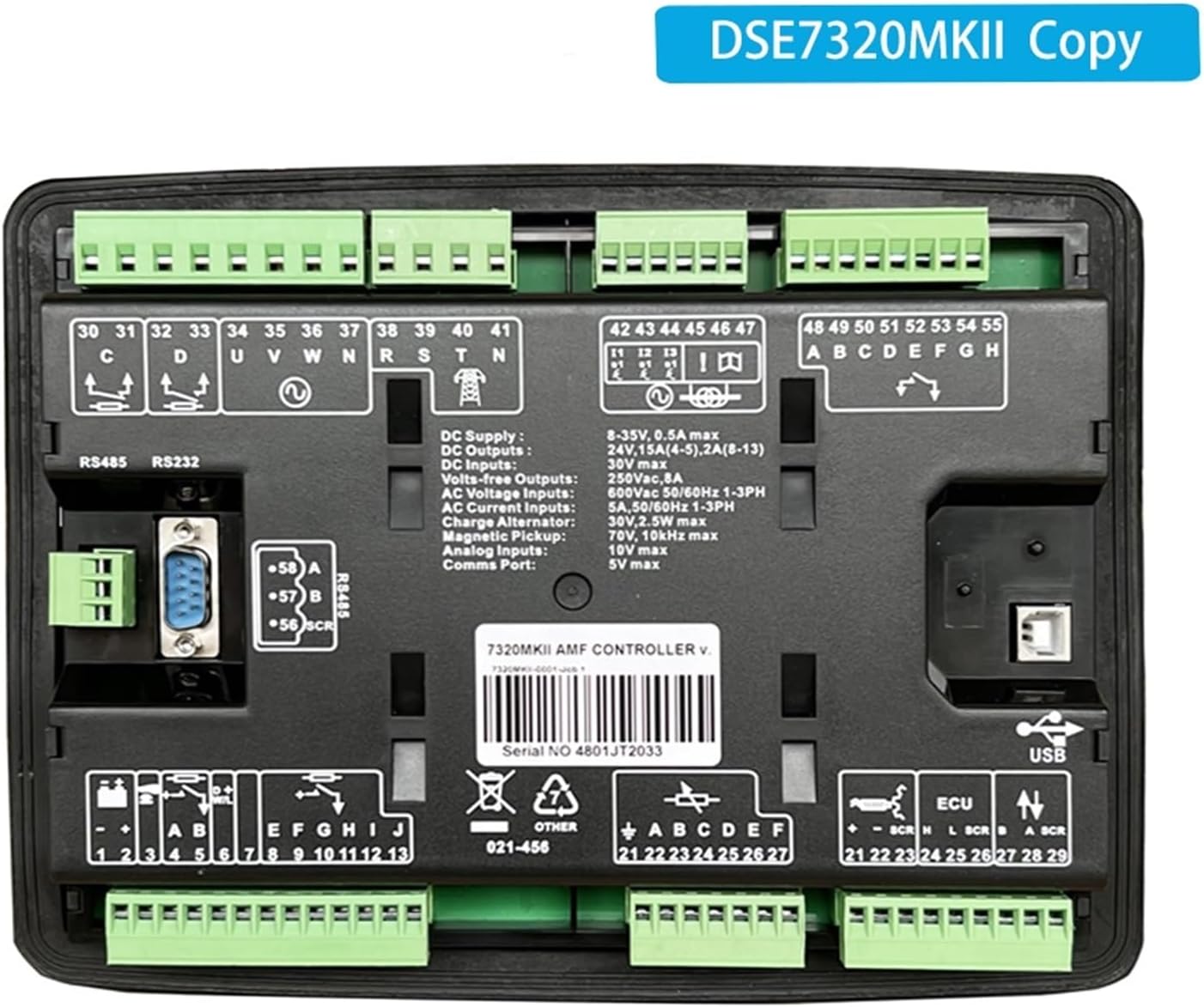 DSE7320 MKII Diesel Generator Auto Start Mains (Utility) Failure Control Module Display Controller Panel(DSE7320MKII)