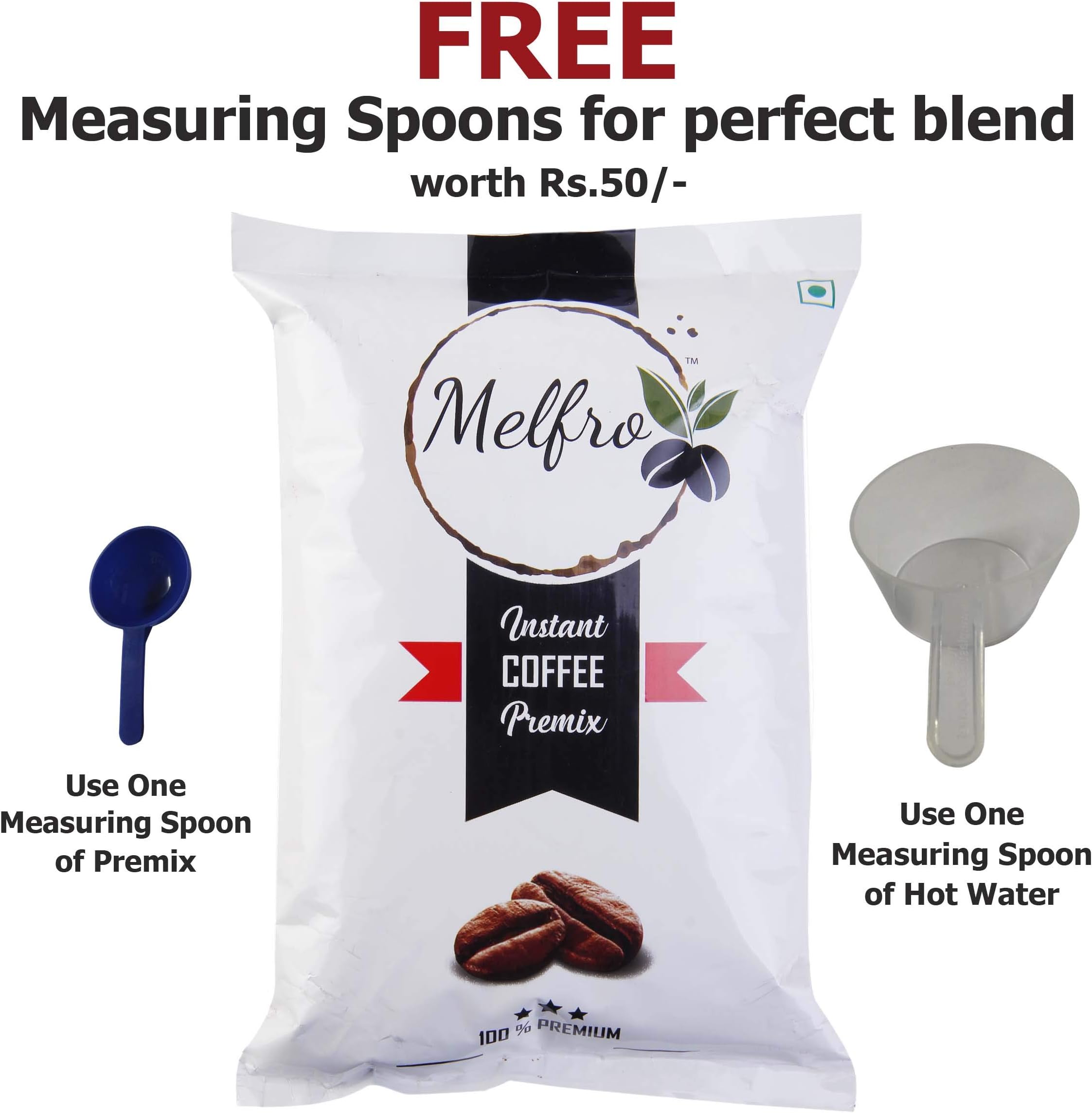 Premium Coffee Premix - 1 Kg Also for Vending Machines | Pure Coffee No Chicory | Free 2 Measuring Scoops for The Perfect Blend