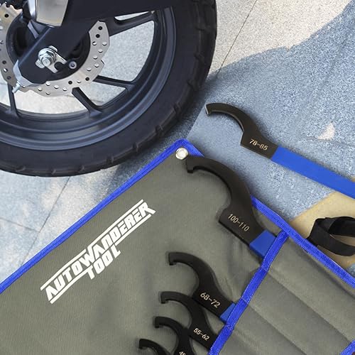 Miniatura 6 de AutoWanderer Tool Juego de llaves de coilover de 9 piezas, llave de choque ajustable, llaves universales de acero al carbono para la mayoría de