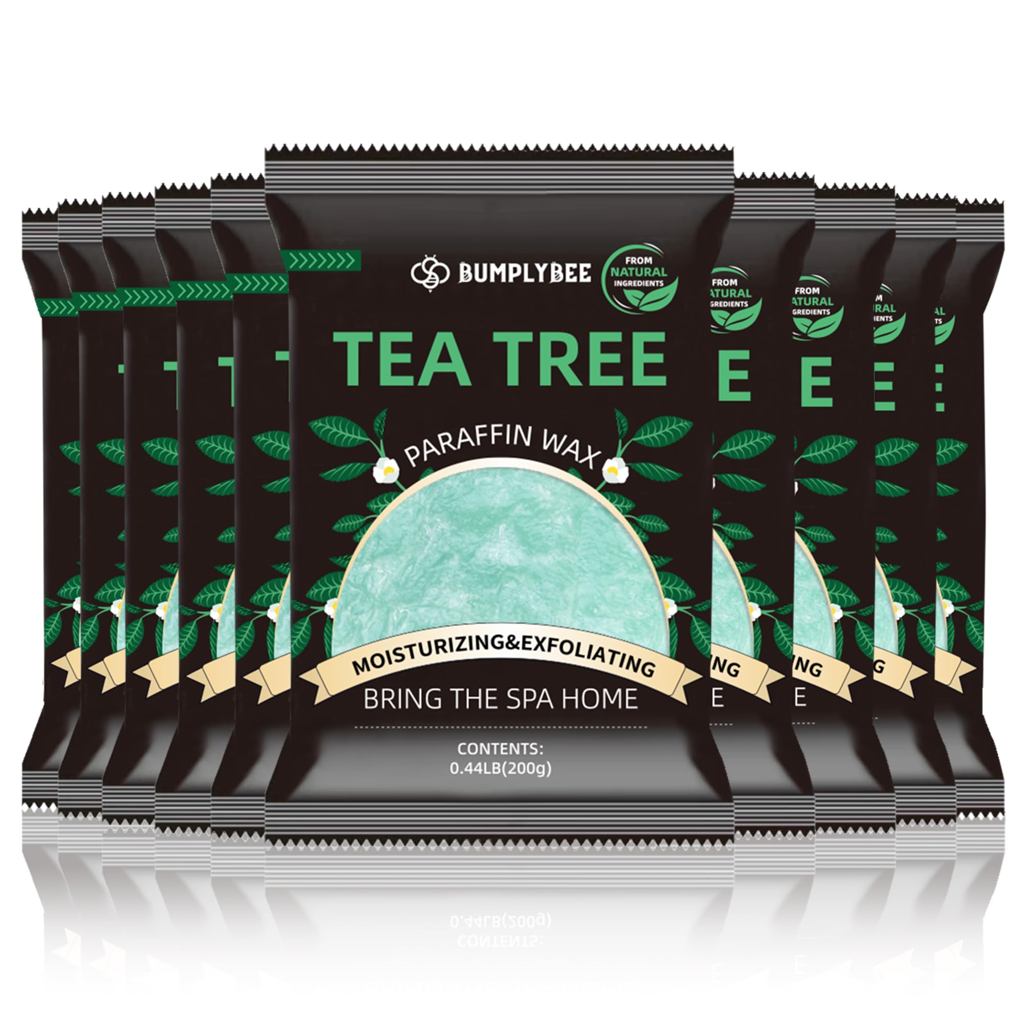 BUMPLYBEE Cera de parafina para manos y pies, 10 piezas de cera de parafina de árbol de té natural para máquina de cera de parafina, baño de cera de parafina de cera de mano, baño de parafina de cera