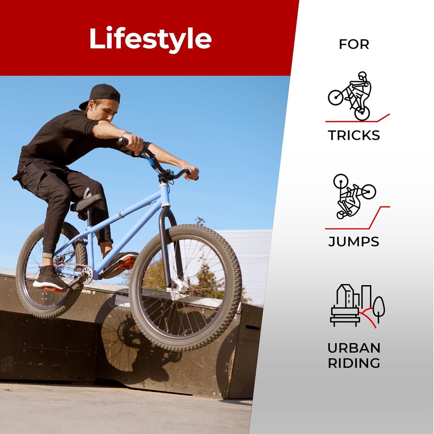 Fincci BMX 20 x 1.75 Bike Tire and Tube - Foldable 20 inch Bike Tire, 47-406 20 inch Bike Tube Schrader, 27 TPI for Kids, Teen & Adults and Tricycle Road, Trick, Trike, Electric Freestyle Bike