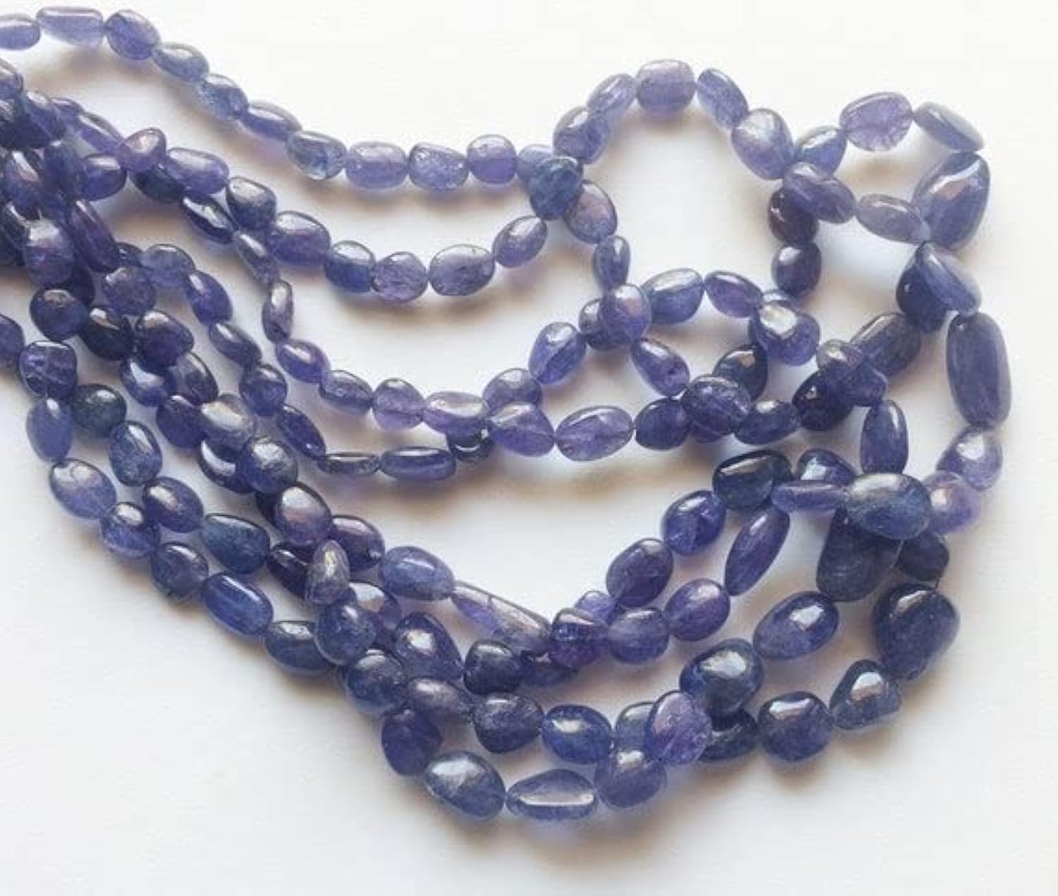 Collier tanzanite naturelle LKBEADS en perles de 8 à 13 mm pour création de bijoux en pierres