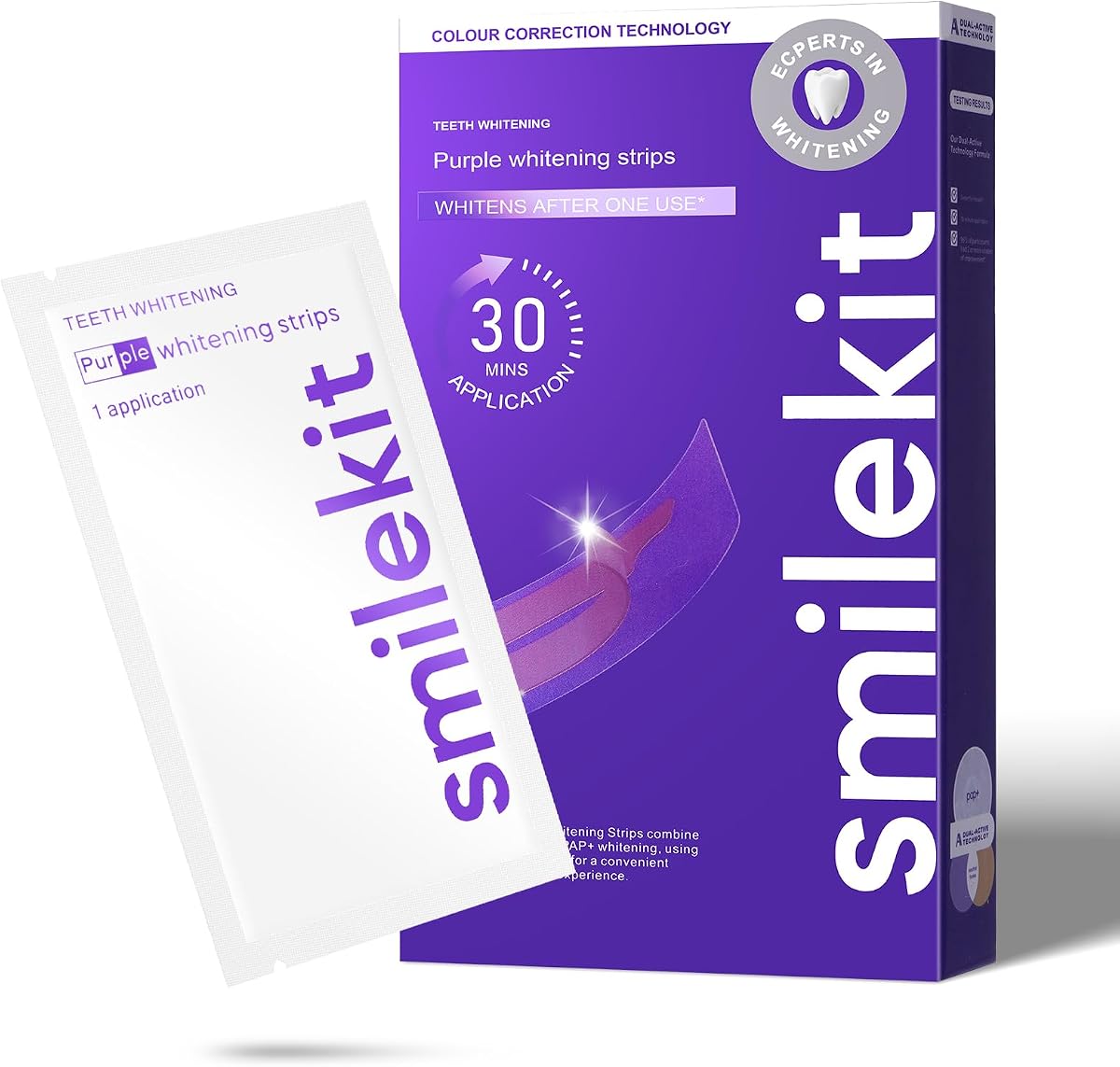 Strisce Sbiancanti Denti Viola, 28 Strisce Teeth Whitening Strips Sbiancamento Dentali Rapido a Casa Sbiancamento Denti Protezione Dello Smalto dei Denti per Sorriso Bianco e Luminoso