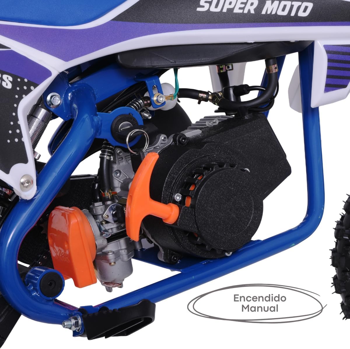 Starkids Skr1006 Petrol Double Exhaust Kids Dirt Bike (Blue)