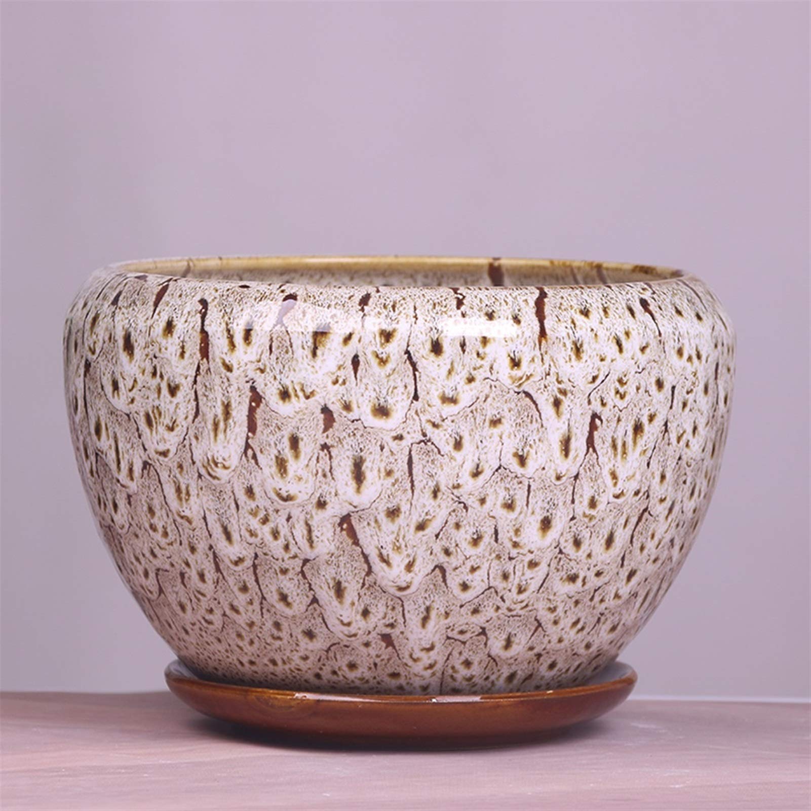 MNUvxzaewf Simple Green Dill Flower Pots Ceramic With Tray European Style Indoor Desktop Household Thickening(2)