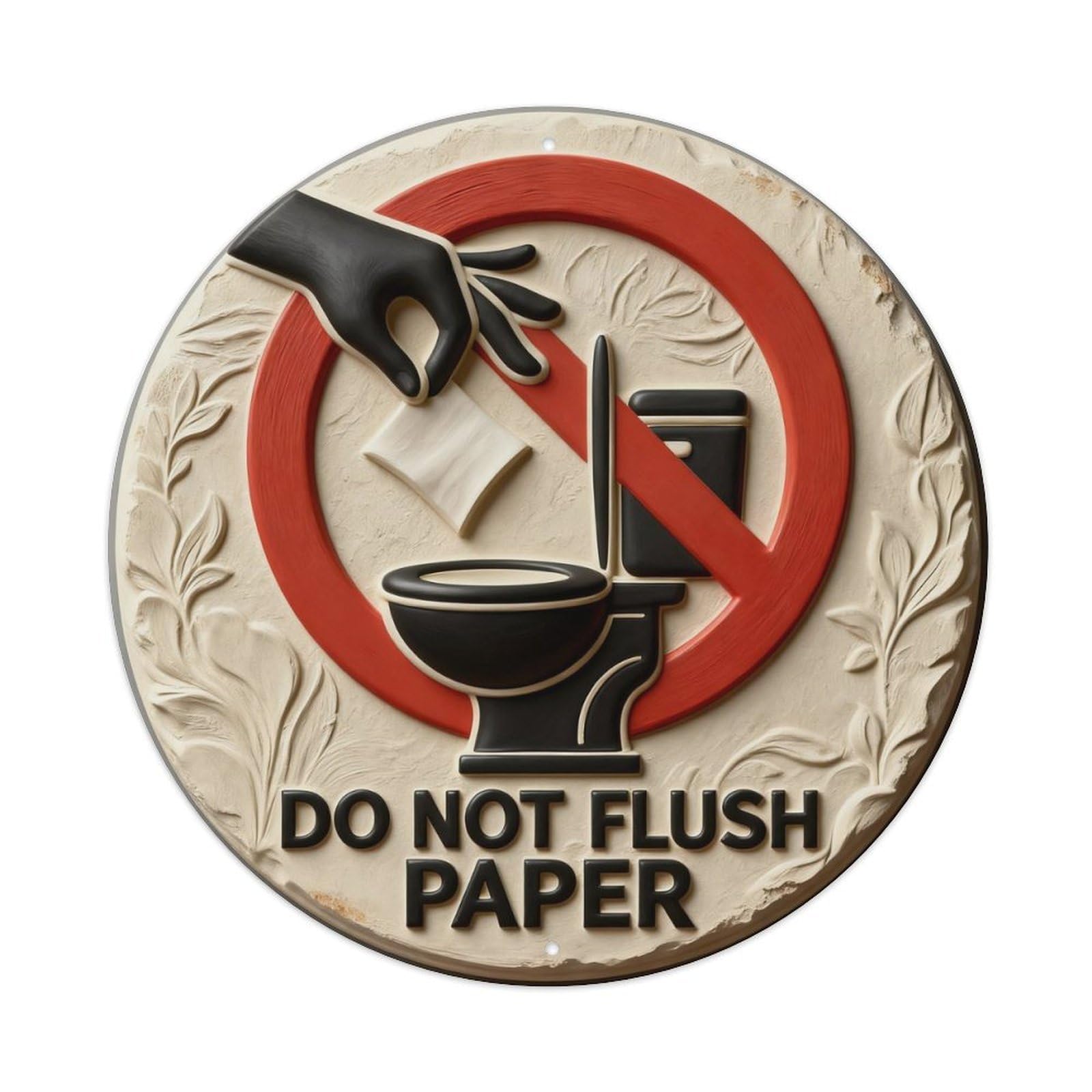 Zlatcbu Vintage Do Not Flush Paper Sign Metal Tin Sign Retro Wall Art Poster, Decor For Home Living Room Bar Cafe Garage, 8X8 Inch