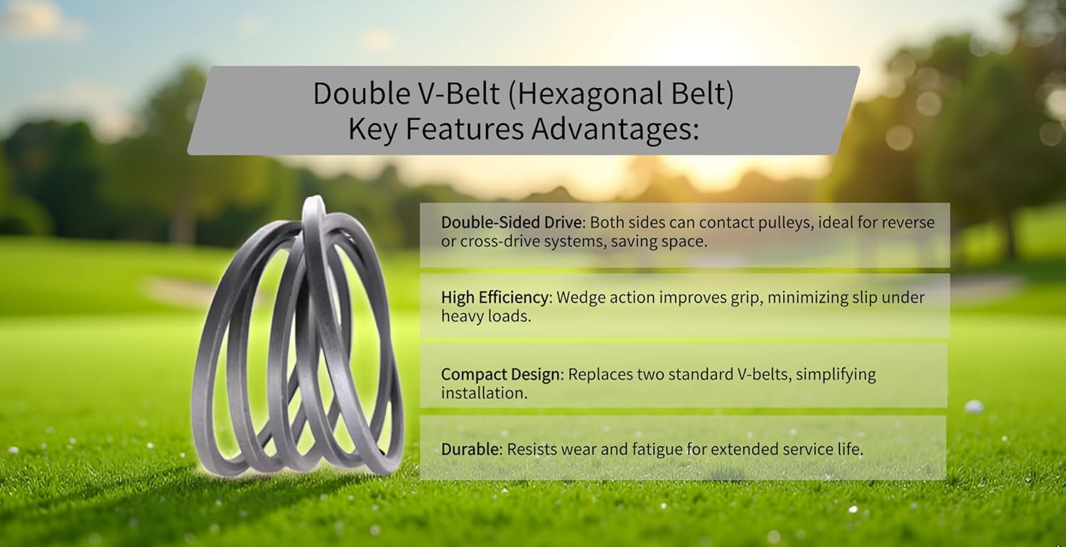 Lawn Tractor Double V Deck Belt Compatible with John Deere LVU21853 1023E, 1025R and 1026R Compact Tractors