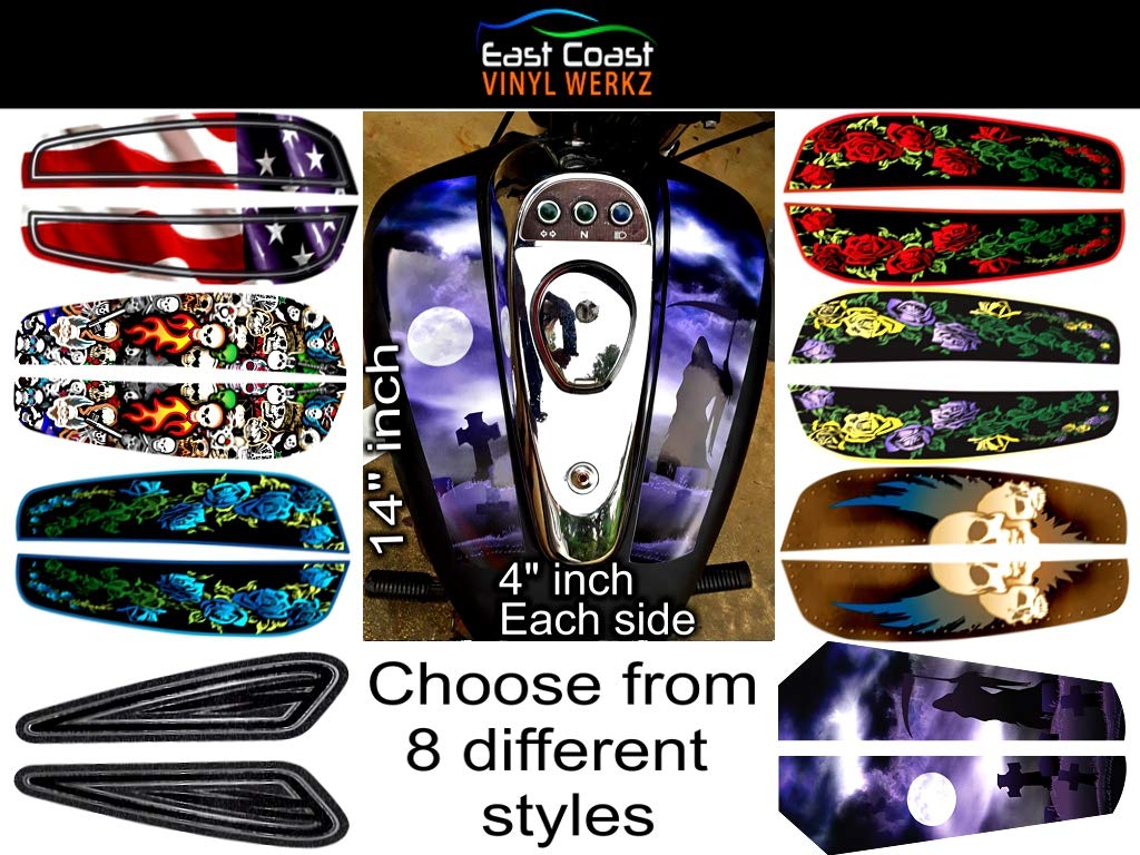 Amazon.com: Motorcycle Split Tank Top Decals/Sets (Reaper
