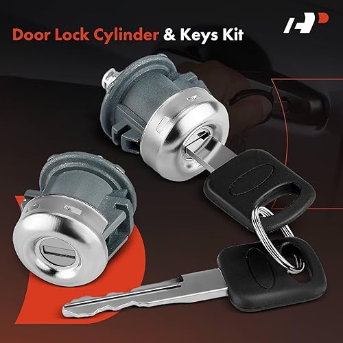 Miniatura 3 de A-Premium Juego de cilindros para cerradura de puerta delantera con 2 llaves compatibles con Ford F-150, F-250, F-350, Excursion, Expedition,