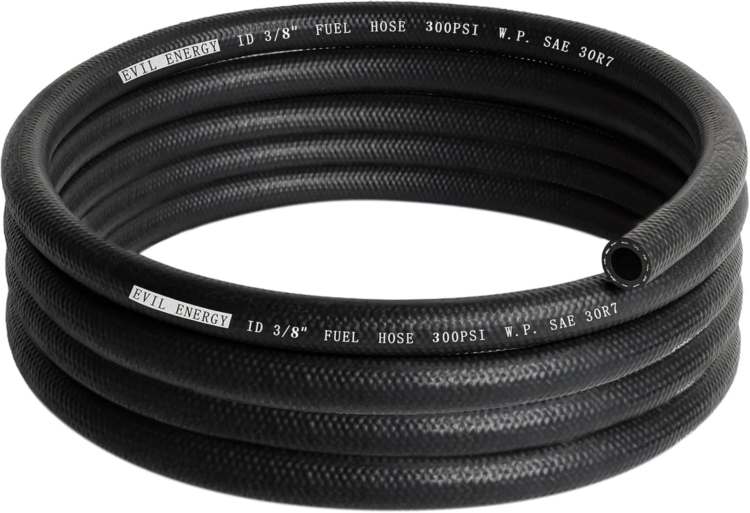 EVIL ENERGY 3/8" SAE 30R7 Fuel Hose Line 10FT Push Lock NBR Rubber 300PSI - Durable High-Pressure Fuel Line for Cars Boats