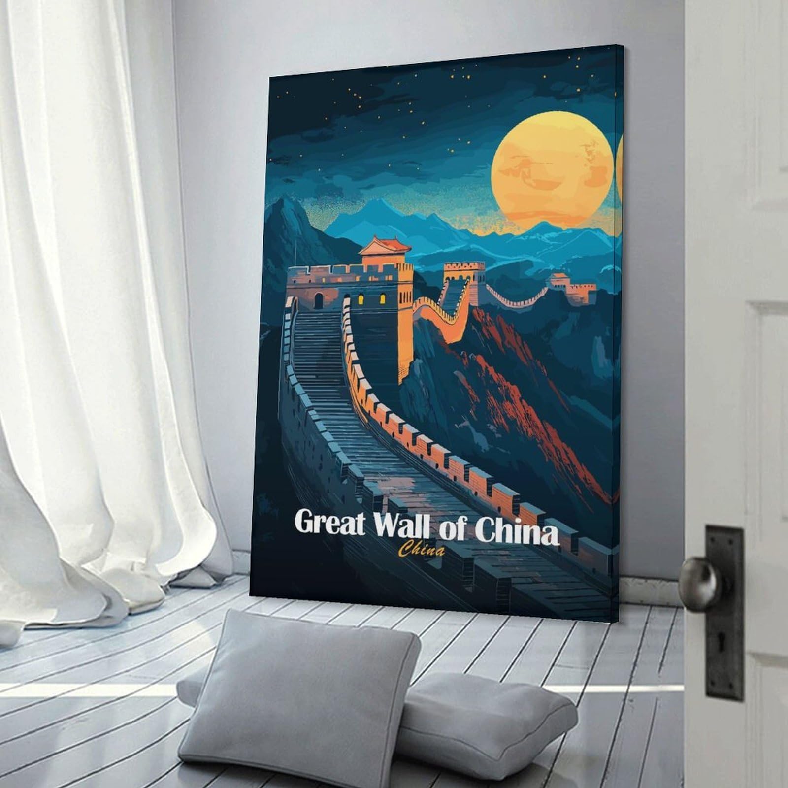 Junmoney Canvas Wall Decor Great Wall of China, 08x12inch(20x30cm), for Lounge Decor, Bedroom Walls Or Flats, Eye Catching Artwork for Blank Walls