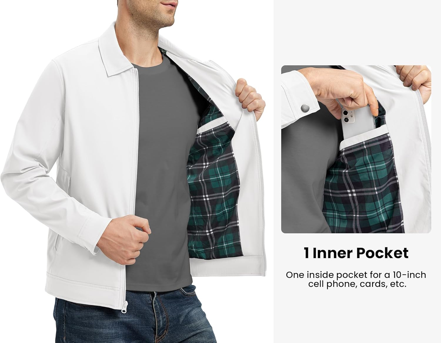 Rdruko Men's Light Jackets Windbreaker Spring Fall Lightweight Jackets Caual Stylish Jacket with Pockets - Image 4