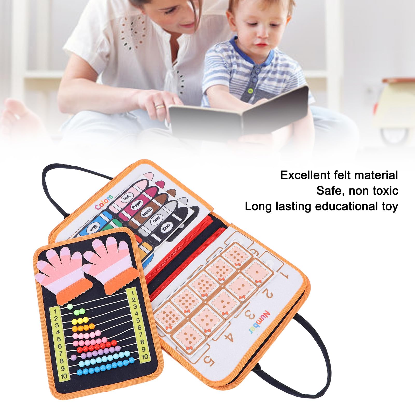 Libro De Actividades De Fieltro Para Niños - Tablero Sensorial Para Motricidad Fina, Ideal Para Viajes