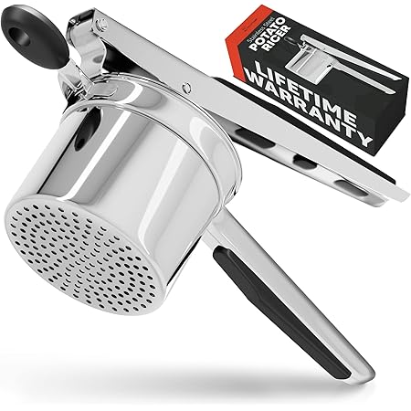 PriorityChef Large 15oz Potato Ricer, Heavy Duty Stainless Steel Potato Masher and Ricer Kitchen Tool, Press and Mash Kitchen Gadget For Perfect Mashed Potatoes - Everytime