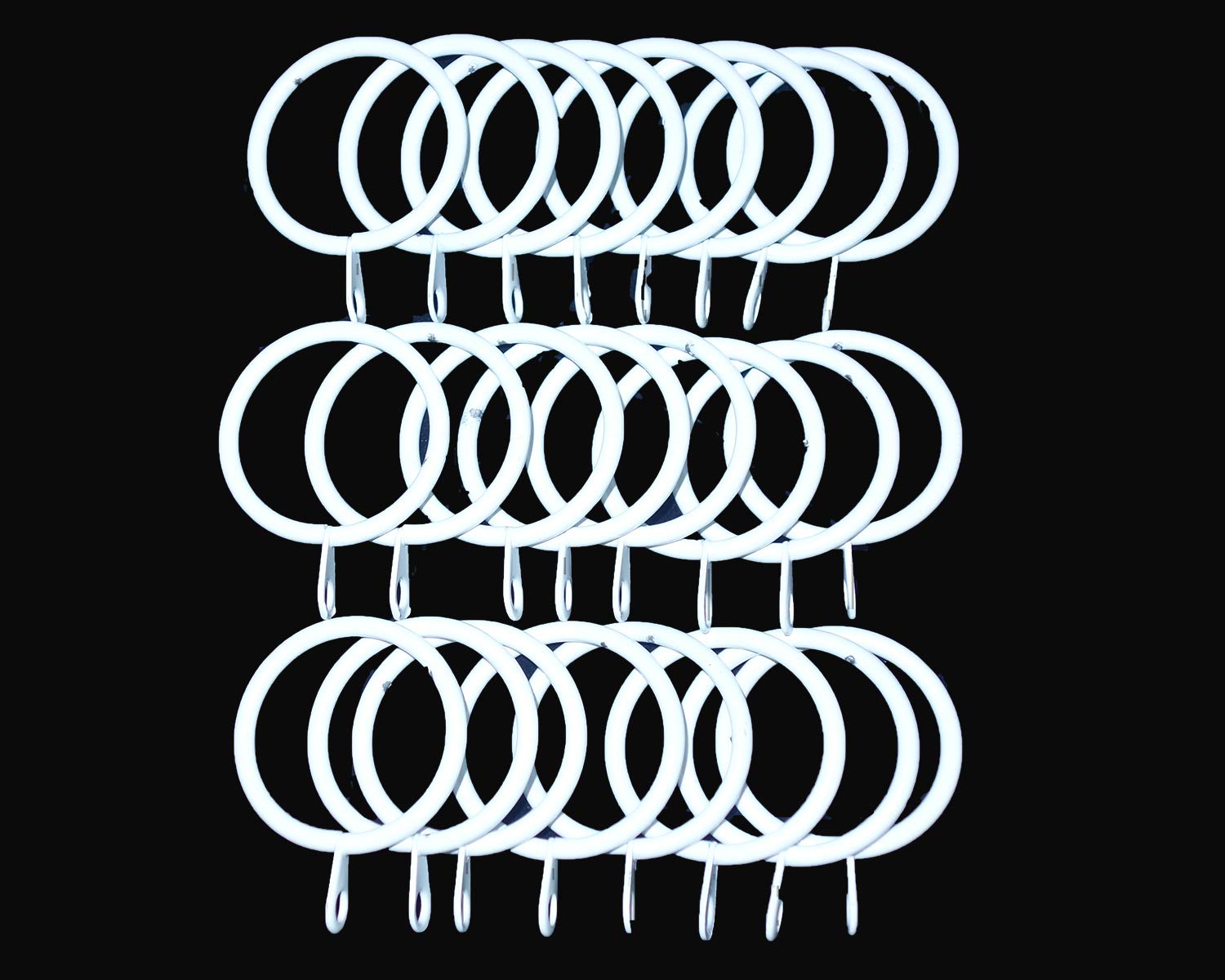 Homeharmony White Homeharmony® Pack Of 24 Metal Curtain Hanging Rings For 16-19Mm Curtain Poles (White)