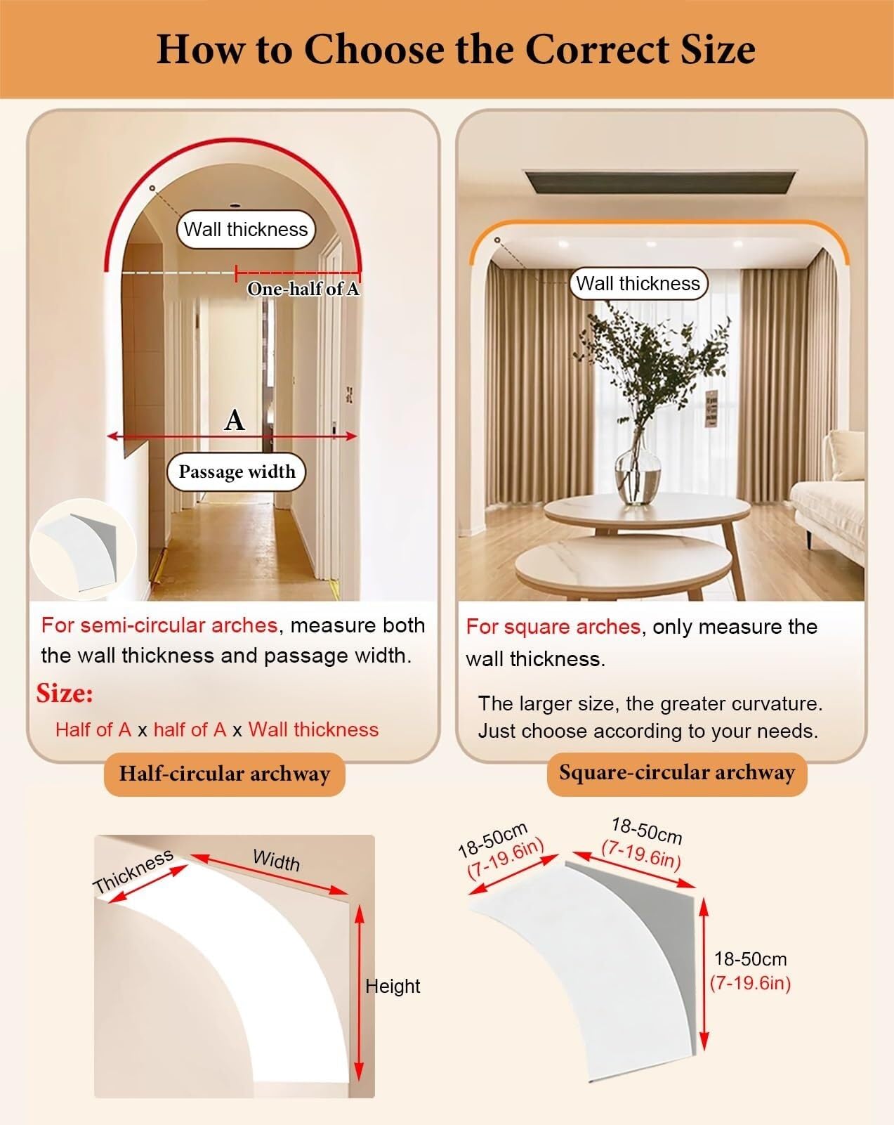 Set Di 2 Angoli Ad Arco In Schiuma EPS,Cornice XPS Bianca,Mensole Ad Arco A Quarto Di Cerchio Per Porte E Corridoi,Per Arredamento Domestico Stile Francese(24x31x31cm/9.4x12.2x12.2")