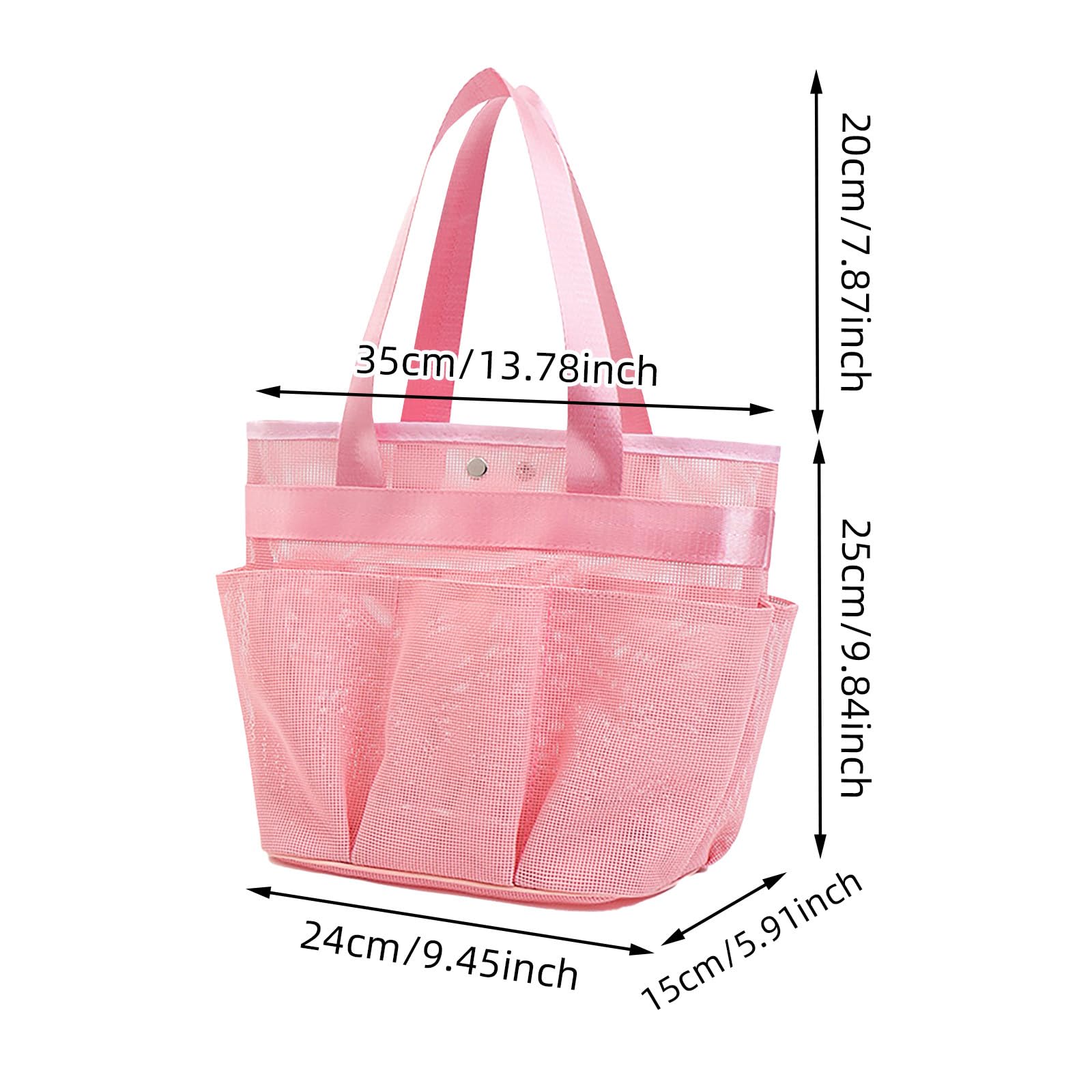 HELLORSO Panier De Douche Portable En Maille Pour Dortoir Universitaire Avec 7 Poches Plus Profondes Améliorées, Grand Panier De Douche à Séchage Rapide Avec 2 Poignées Pour Articles De Toilette