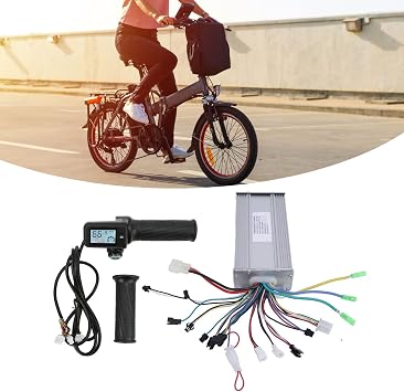 Tefola Motor Controller Kit, 1000W 36V 48V Brushless Speed Motor Controller LCD Display Throttle with Lock for Electric Bike Scooter
