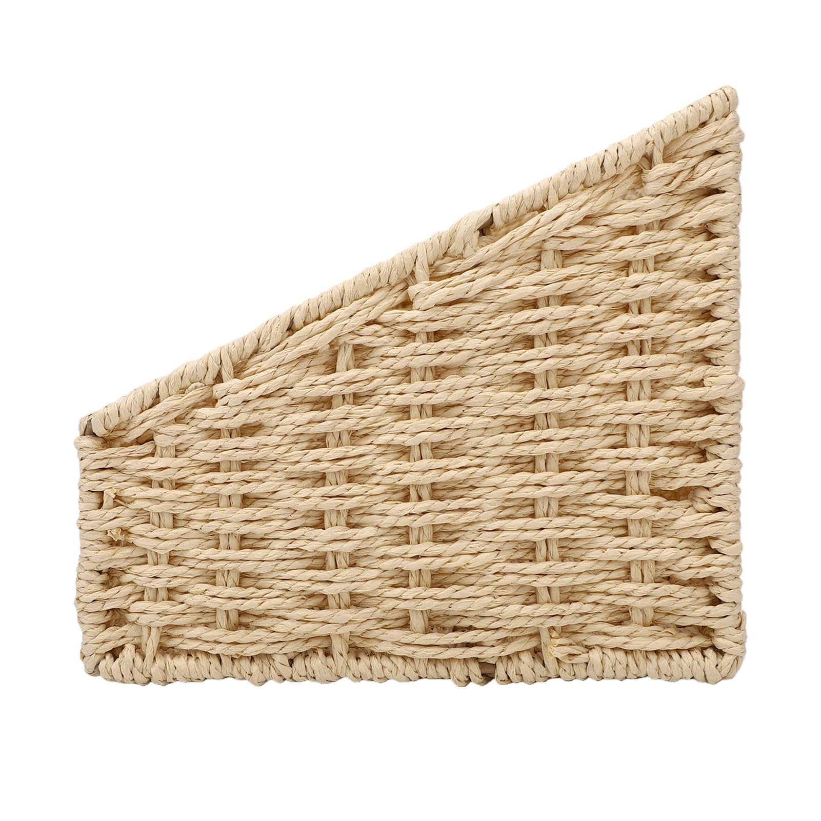 Cryfokt 2 Stück Gewebter Schreibtisch-Organizer, Mehrere Fächer, 33 X 18 X 16 Cm (Beige)