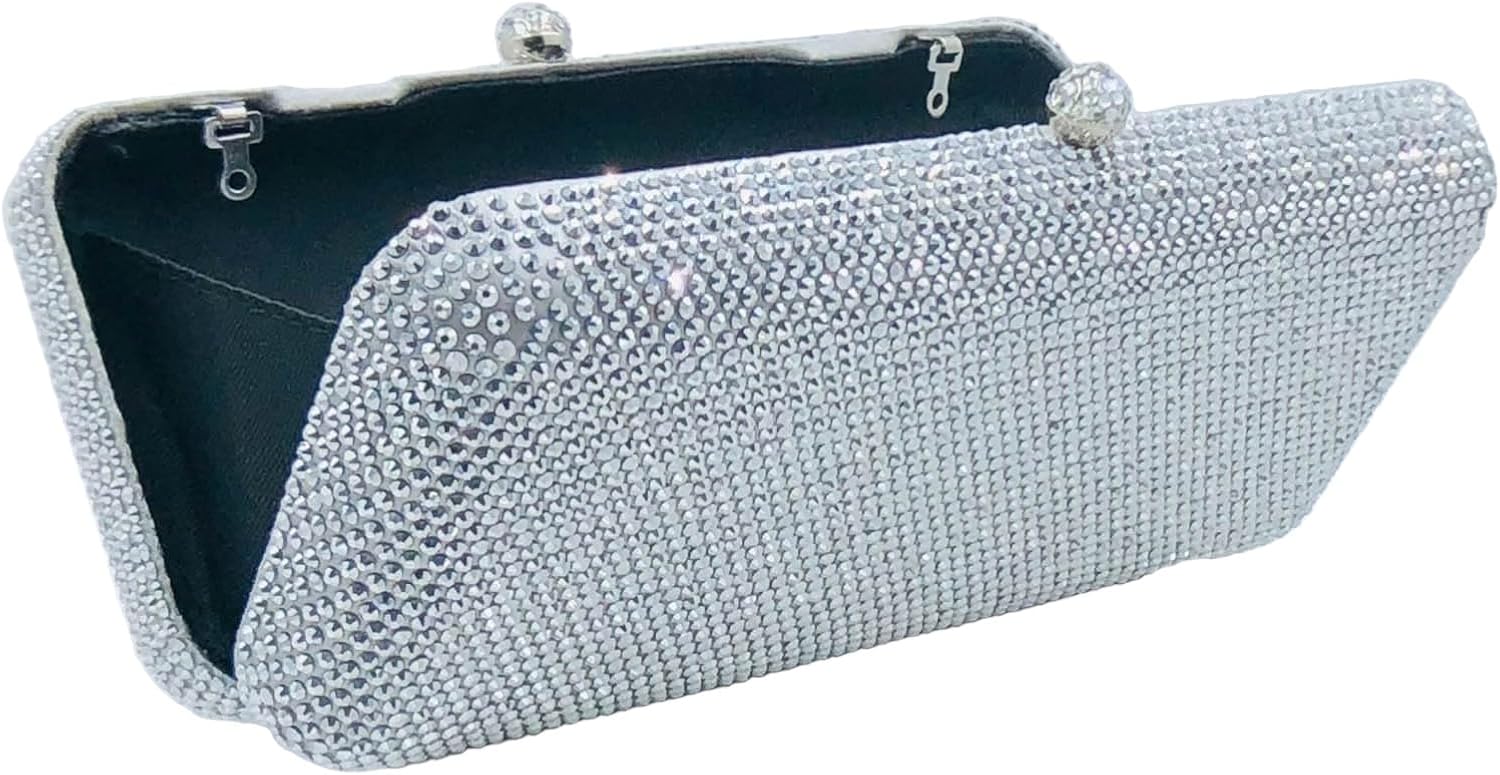 Boutique De FGG Evening Bags and Clutches Women Formal Crystal Clutch Handbags Wedding Rhinestone Clutch Purse,Mini - Image 5