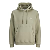 JACK & JONES Jorgreene Branding Sweat Hood Ch, Erba Marina