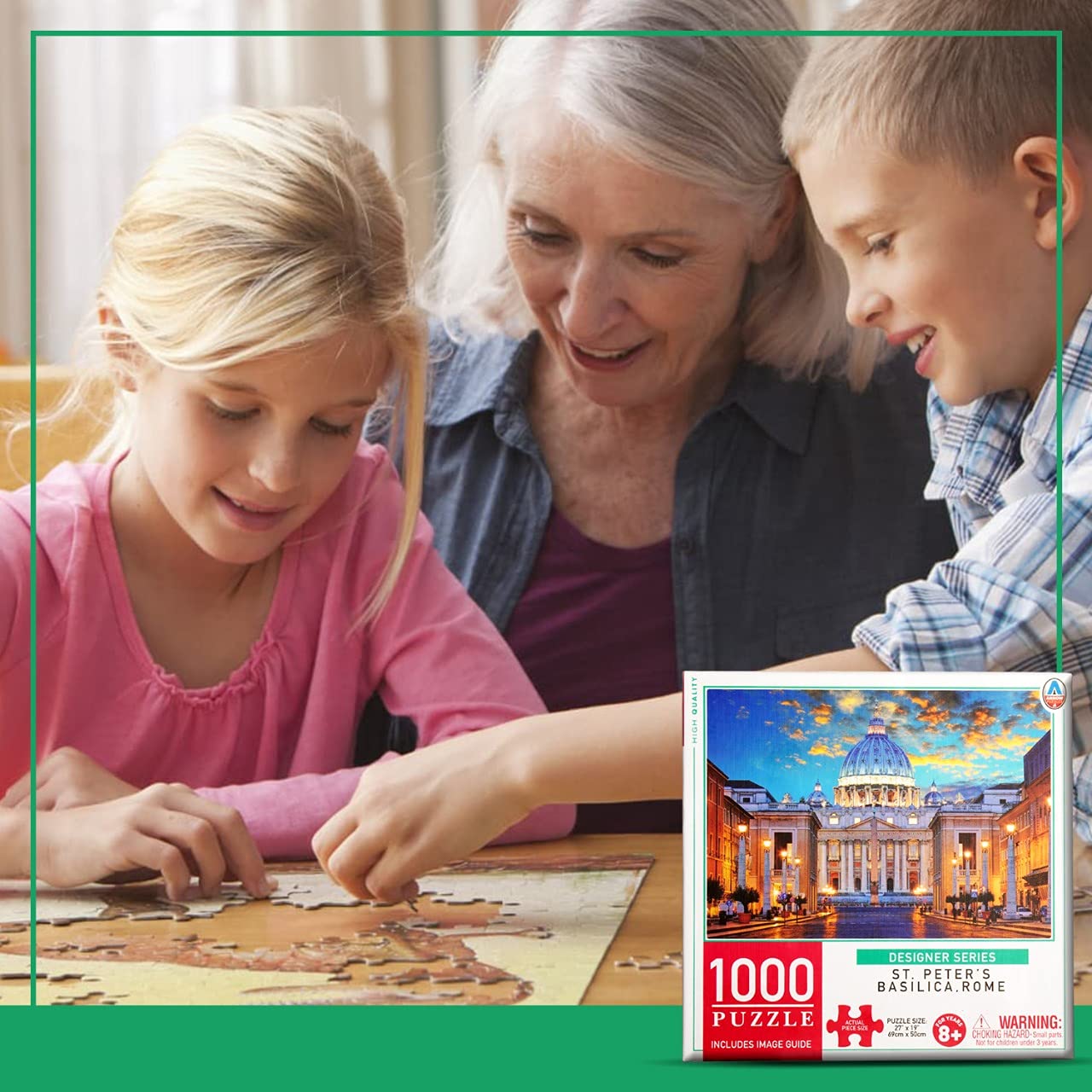 1000 Teile Puzzle 'St. Peter's Basilika, Rom' – 68,6 X 50,8 Cm, Extra Dicke Teile, Inkl. Poster
