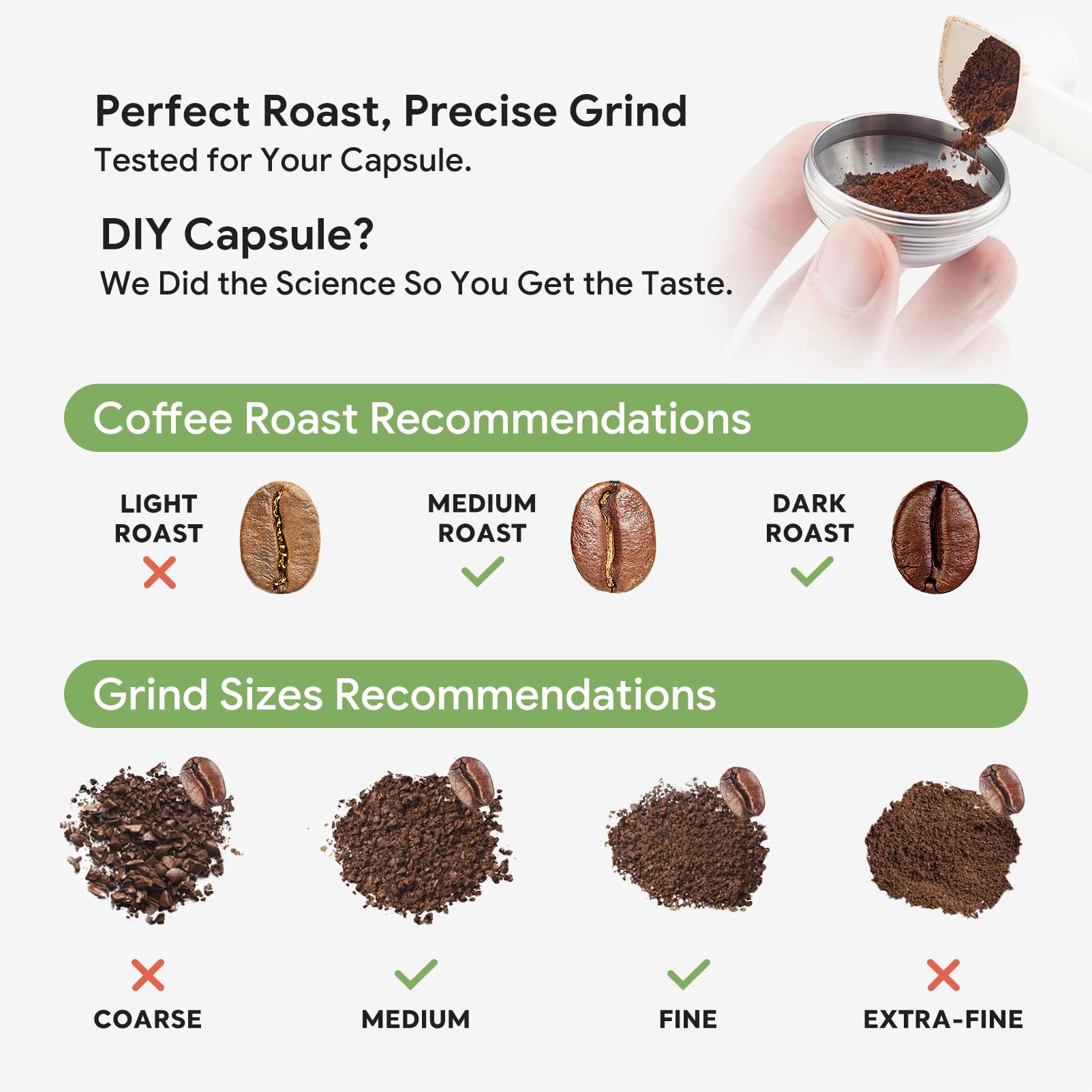 Nespresso Vertuo Pods versión actualizada para cafetera Vertuo Next para hacer café crema de 230 ml, cápsulas reutilizables de acero inoxidable para Vertuo Next, 2 cápsulas 1 manipulador