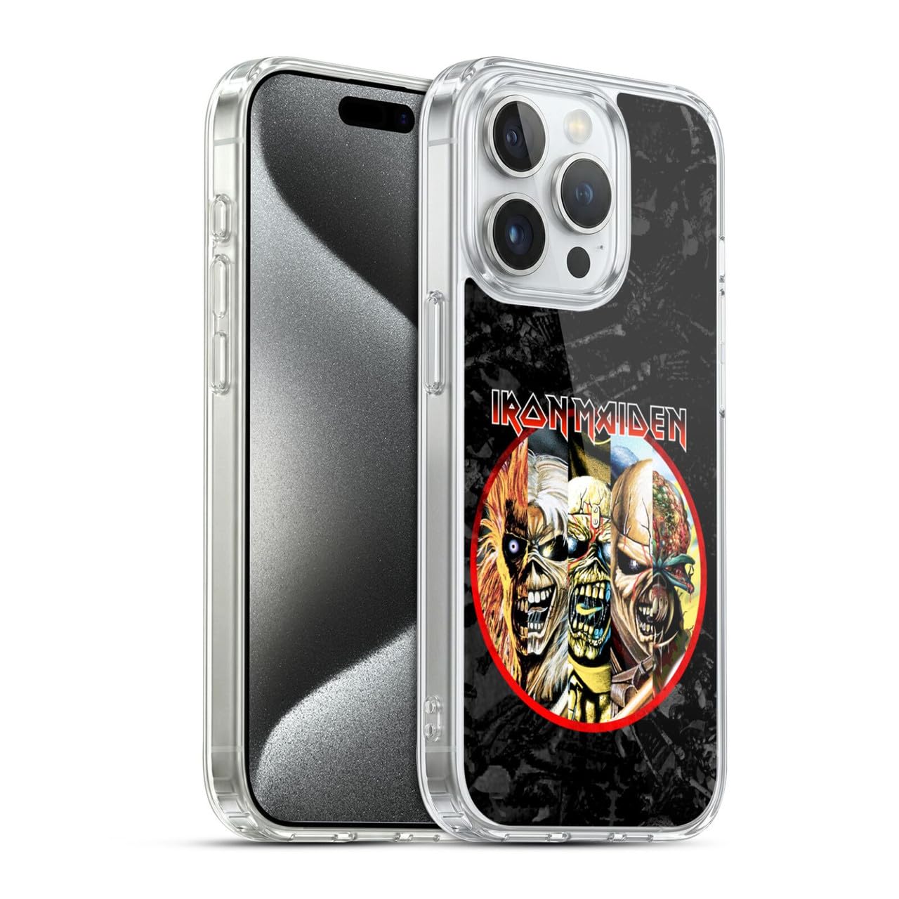 Funda de Gel Suave Iron Maiden para iPhone 15 Pro de Head Case Designs 7