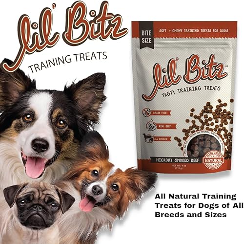 Miniatura 7 de Lil' Bitz Golosinas de entrenamiento para perros y gatos (1 paquete, todos los tamaños de perros - Carne ahumada de nogal)