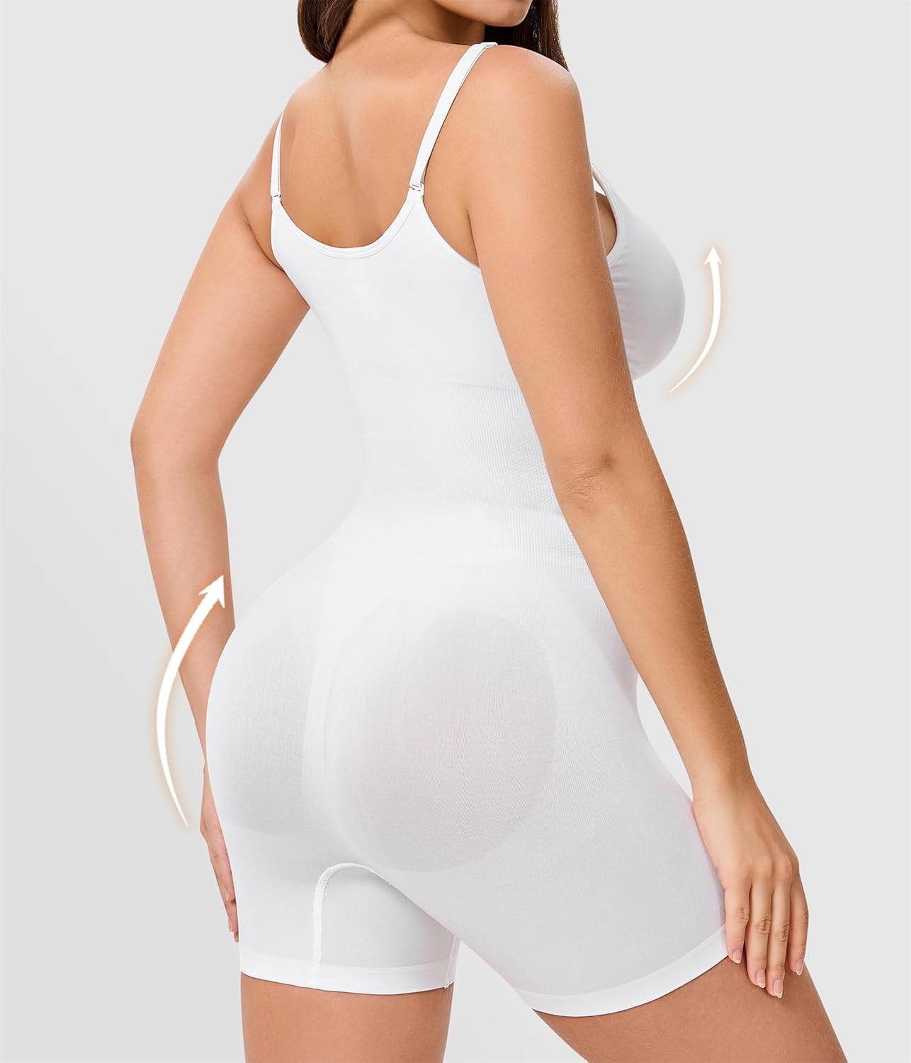 Nebility Shapewear Bodysuit for Women Tummy Control Body Suit Seamless Full Body Shaper Mid Thigh Shorts - Image 2