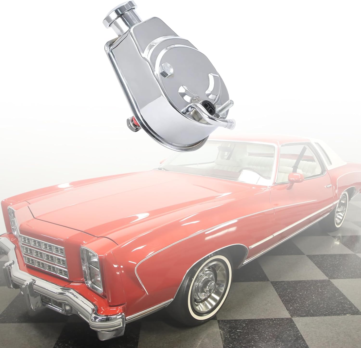 Chrome Saginaw Power Steering Pump P Series 5/8" Keyway Pulley Shaft Relacement for GM Vehicles GMC Chevy Buick Oldsmobile Pontiac Chrome