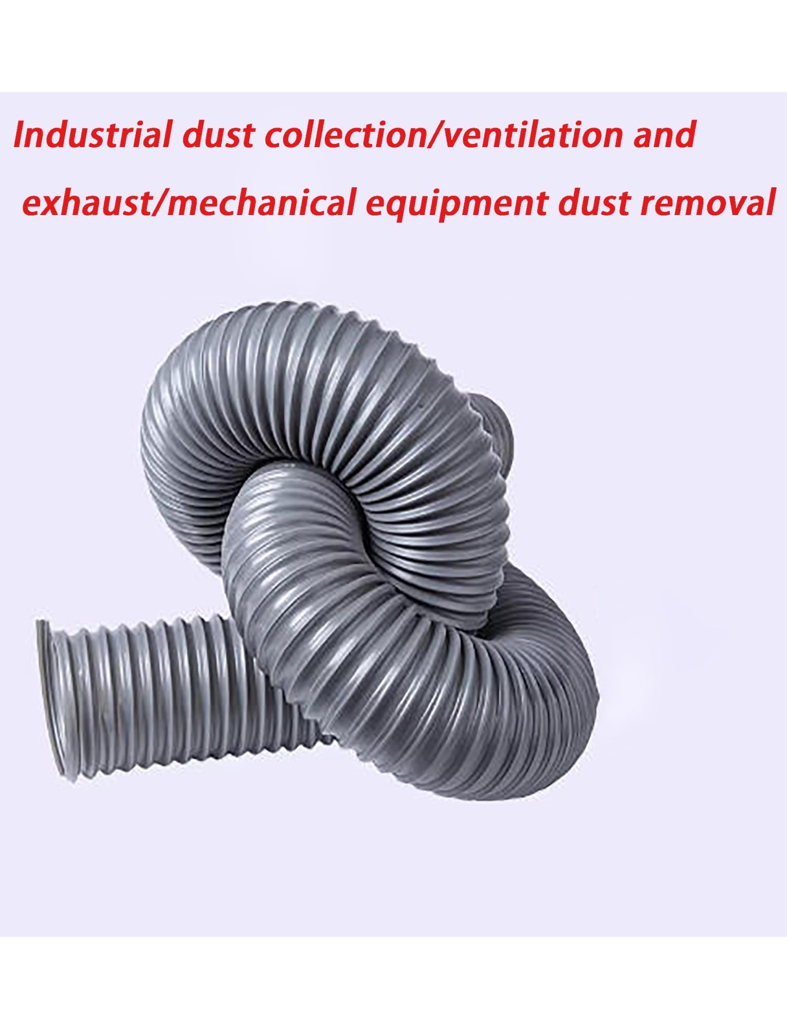Flexibler PVC-Schlauch – drahtverstärkter Industrie-Vakuum-/Staub-Absaugschlauch, gewellter Kunststoff-Lüftungskanal for Rauch/Späne(300mm/11.8")