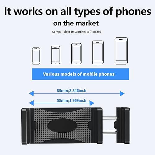 Miniatura 4 de Diyeeni Soporte de teléfono de doble taza para coche, soporte universal para teléfono para taza de automóvil, con soporte ajustable de 360, teléfono