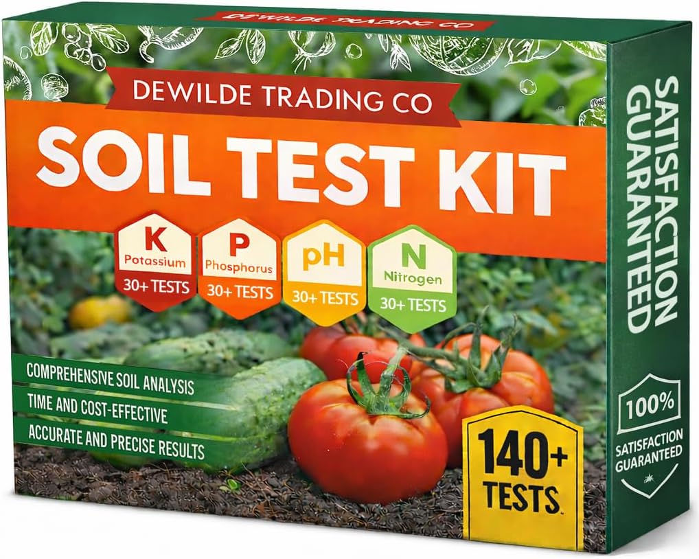 Soil Test Kit -140 Test- 2026 Version- Testing PH Ammonia Nitrogen Phosphorus and Potassium - Tester for Your Vegetable Garden Lawn and Soil