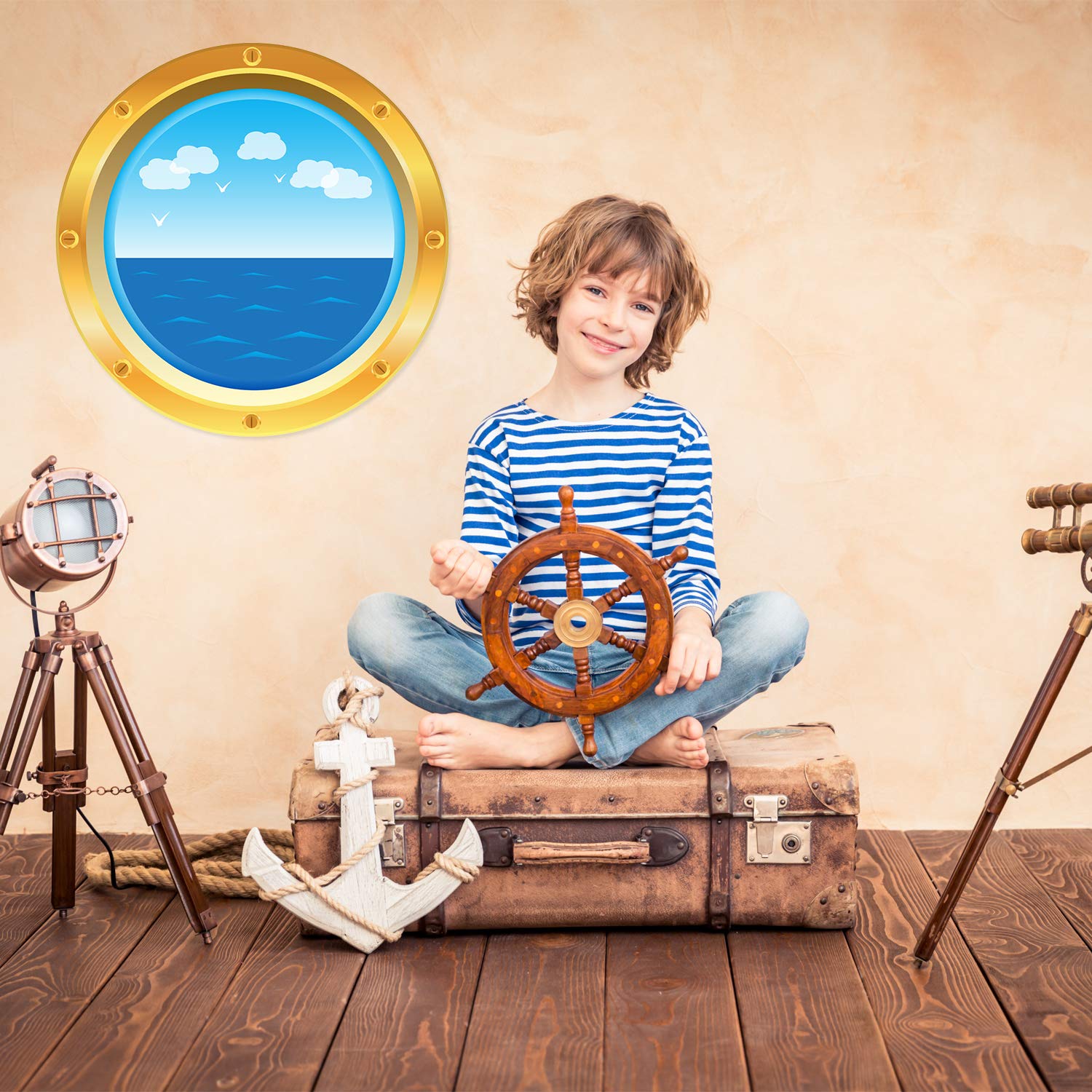 Outus Cruise Ship Porthole Stickers Cruise Decorations Nautical Stickers for Wall Window Door Room Birthday Carnival Cruise Nautical Party Decorations