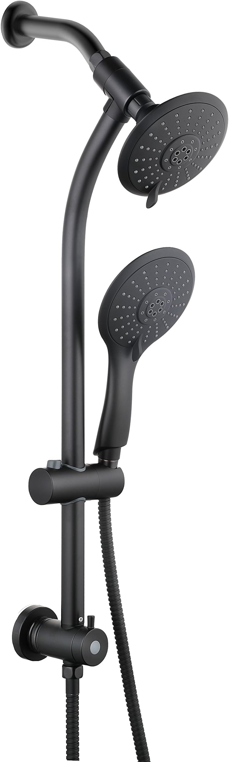 Duttao DT5611-MT Drill-Free slide bar combo with 5-Function showerhead and 5-Function hand held shower, Matte Black，Certified to Meet UPC, IPC, ASME A112.18.1/CSA B125.1, WaterSense certified