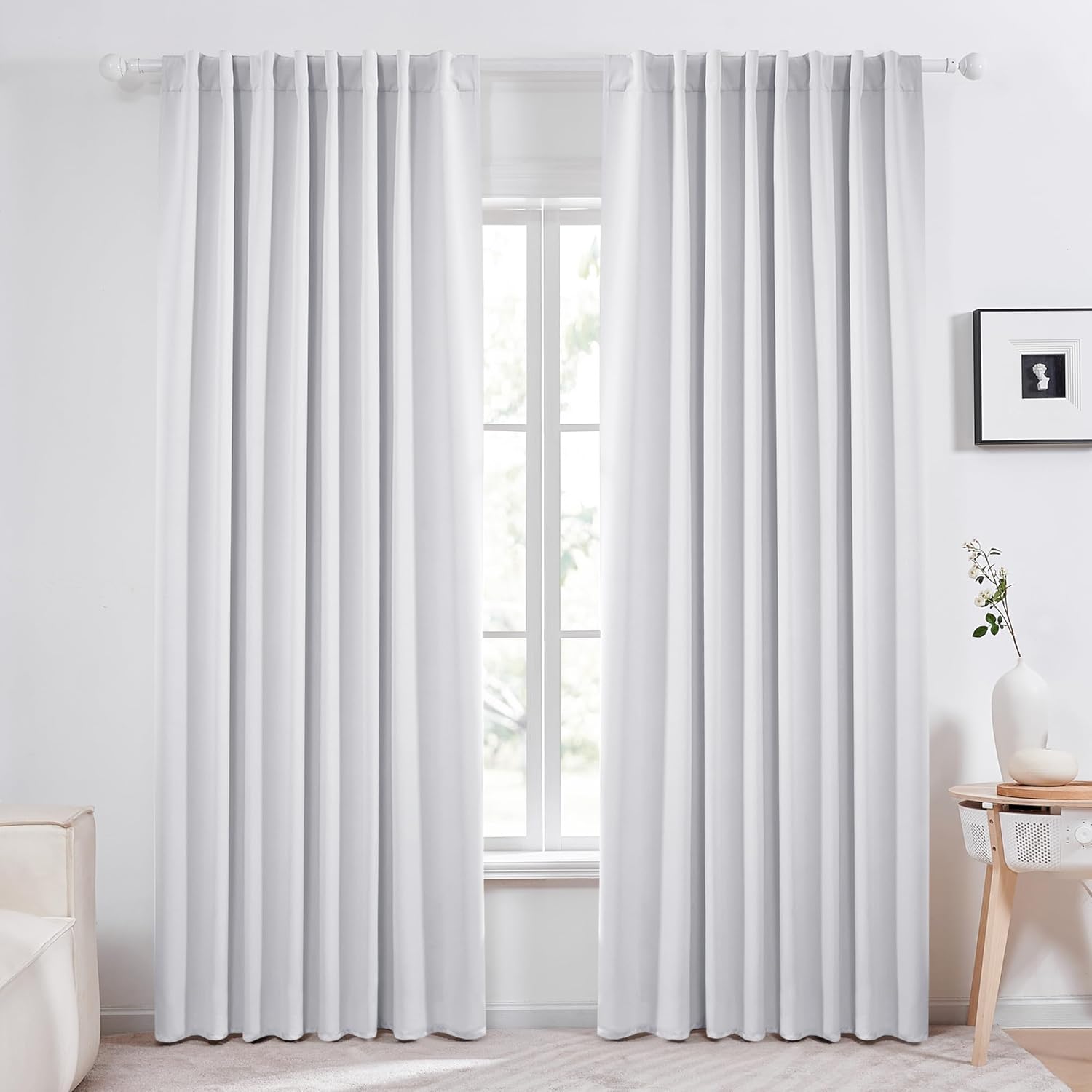 Deconovo Blackout Curtains – Room Darkening, Noise-Reducing, Thermal Insulated – Energy-Efficient Window Treatment for Bedroom, Living Room & Home Office – 2 Panels, Star White, 70W x 108L Inch Star White 70"W x 108"L (Pack of 2)