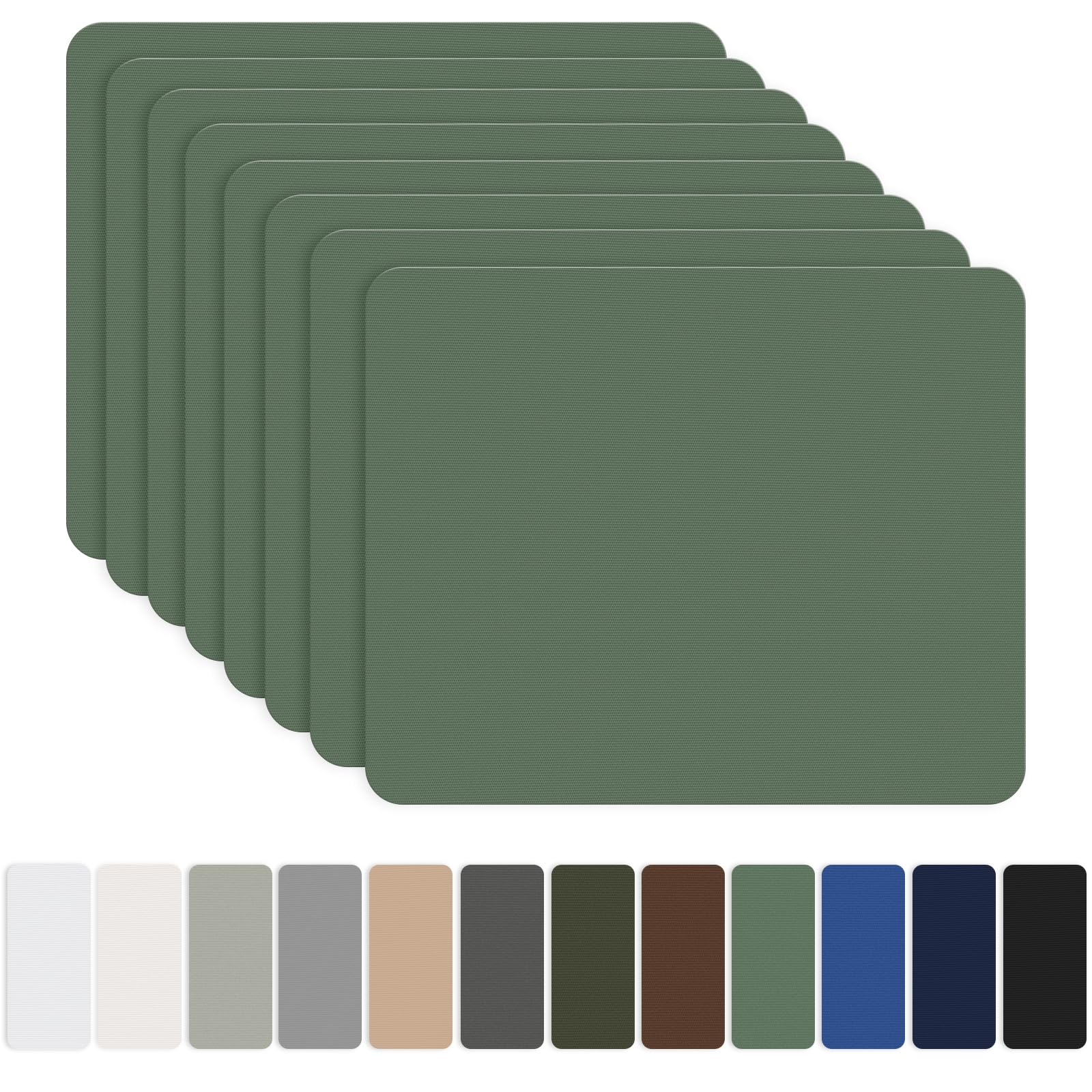 OAZ 8 Pieces 20x15 cm Nylon Repair Patches Nylon Fabric Patch Self-Adhesive Tent Repair Patch Kit Waterproof Lightweight Nylon Repair Tape for Clothing Down Jacket Sleeping Bag Green