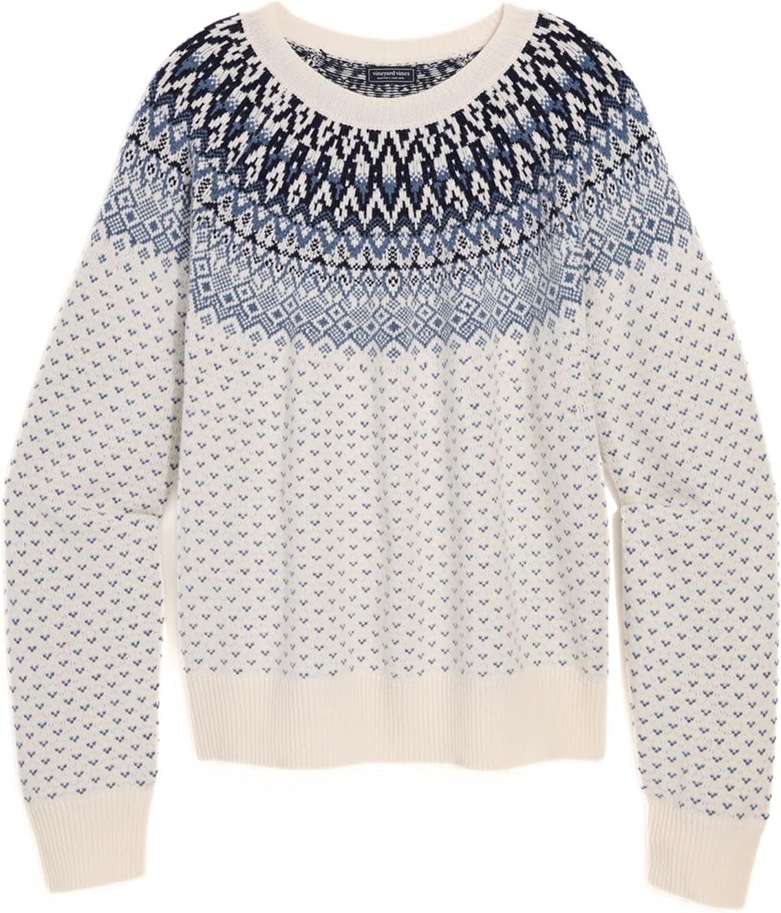 Vineyard Vines Womens Wool Blend Fair Isle Crew Sweater