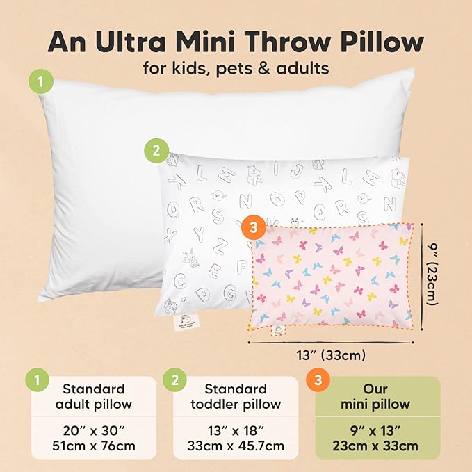 Almohada Mini Toddler con Funda - 9x13 miniatura 2