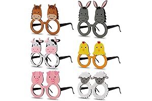 Fun 6-Piece Animal Glasses for Barnyard Birthday Parties