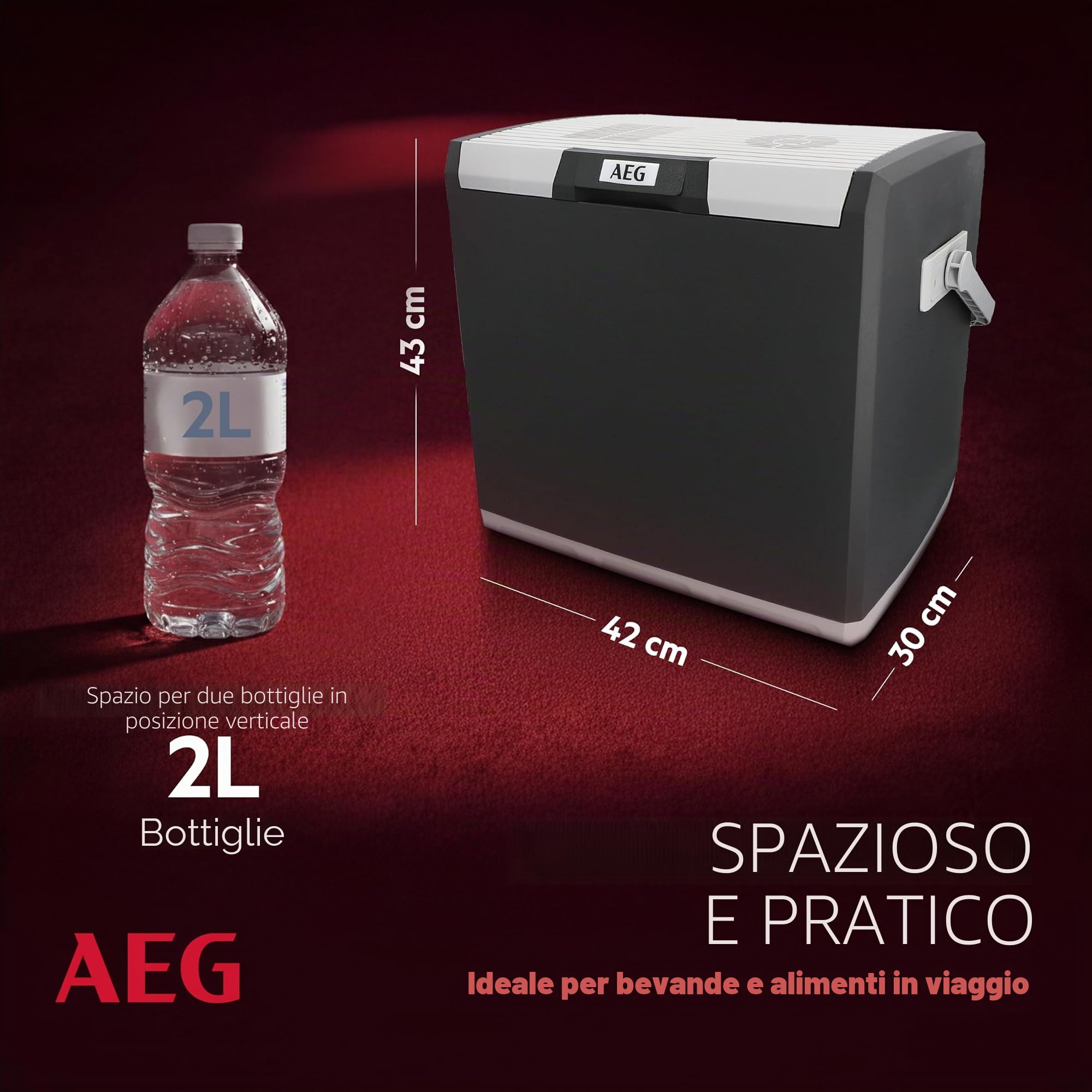 AEG Automotive 10697 Frigorifero termoelettrico KK, 28 litri, 12/230 Volt, per auto e presa