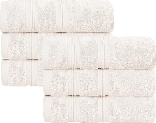 SUPERIOR Juego de 6 toallas de mano de algodón de primera calidad, toallas suaves de felpa para spa, gimnasio, baño, baño de invitados, salón,