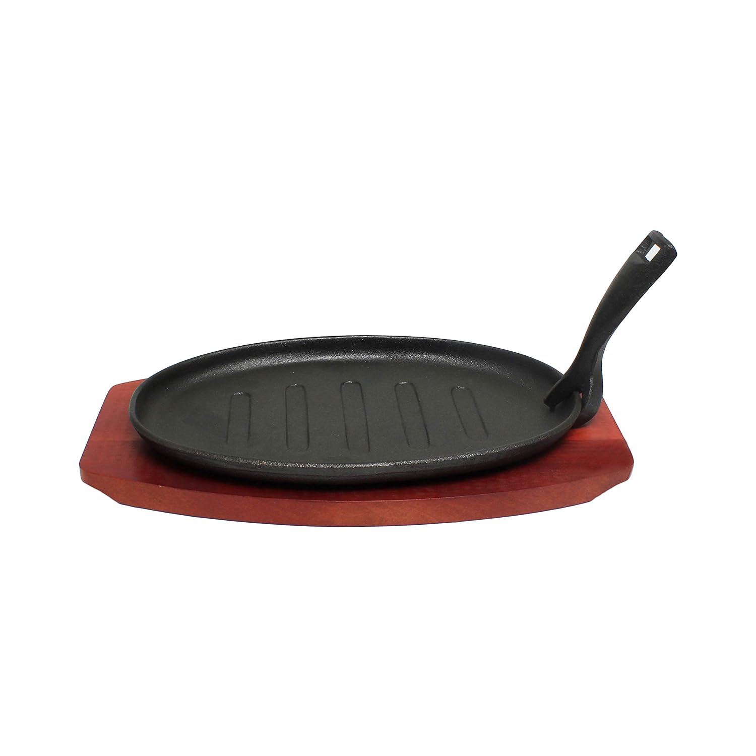 Thunder Group IRBB001 Pork Board Sizzle Platter Set, 3-Piece Includes: cast Iron Griddle, Gripper and Wood underliner, Pack of 10