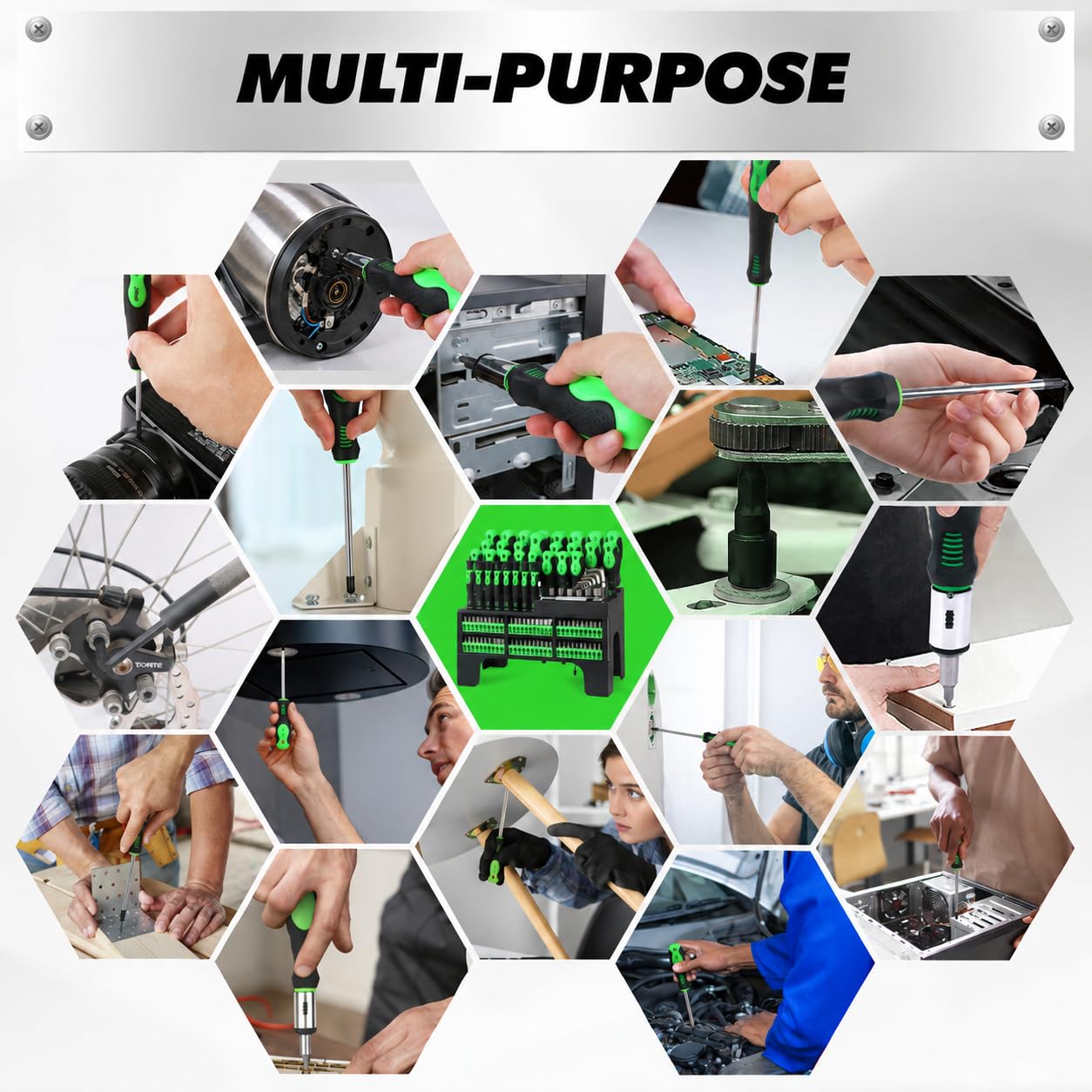 118 Piece Magnetic Screwdriver Set - DIY Tool Kit -8