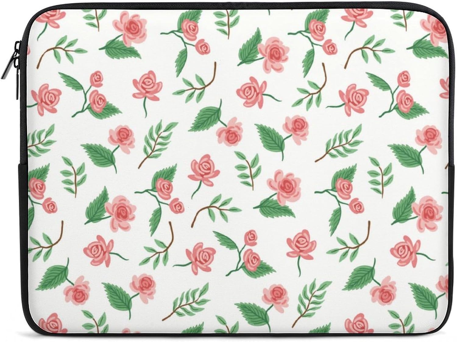 Line-Drawing Pink Rose Laptop Sleeve for Women Men Notebook Impact Resistant Laptop Bag 17inch Protective Sleeves Case Computer Travel Storage Bag Zipper Carrying Case