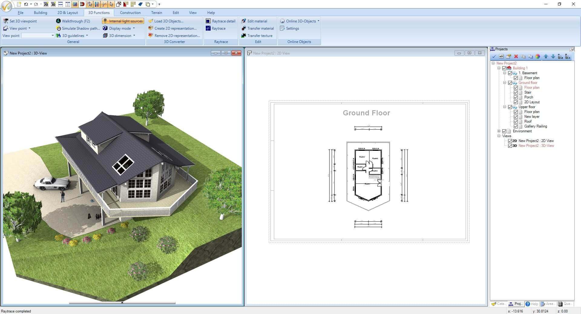 Ashampoo 3D CAD Architecture 14 – Leistungsstarke 2D/3D-CAD-Software für Hausplanung, Grundrisse und Architekturdesign | 1 Gerät | 1 Benutzer | PC Aktivierungscode per Product Key Card