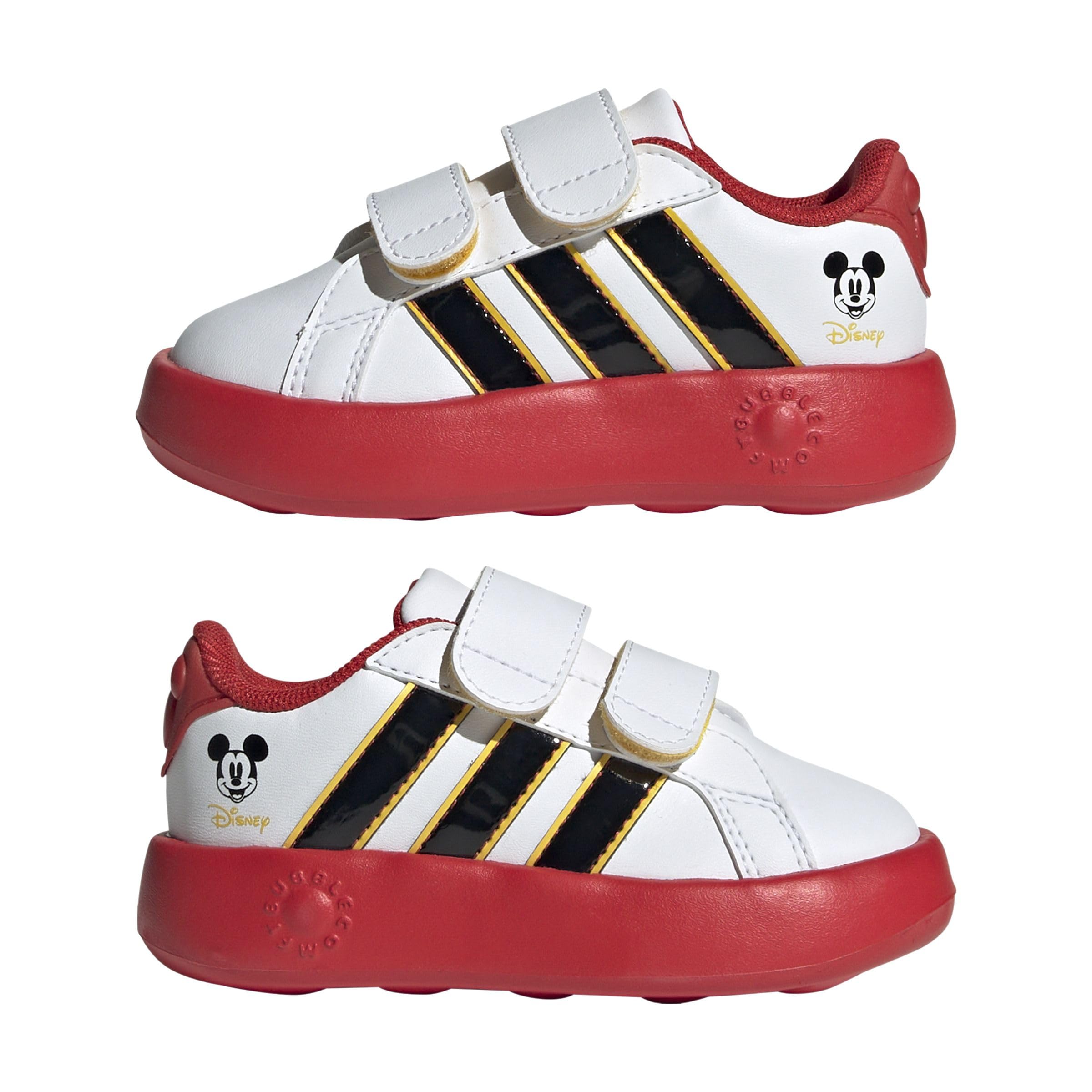 adidas Unisex bebé Disney Mickey Mouse Grand Court Shoes Infants, FTWR White/Core Black/Bold Gold, 21 EU
