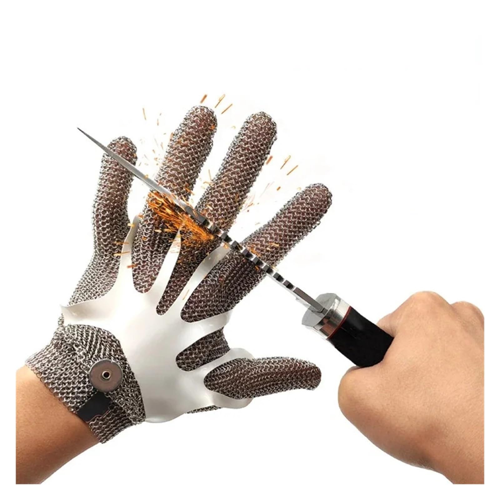 Guantes de Seguridad anticorte Guantes de Acero Inoxidable Resistentes a Cortes Nivel 5 Guantes de protección Laboral Resistentes a Cortes for Trabajo de Alto Riesgo 1 Uds(M)